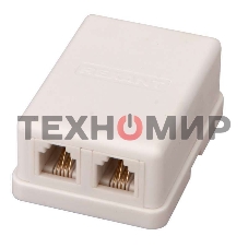 Розетка телефонная Rexant 2-м ОП RJ11 белый