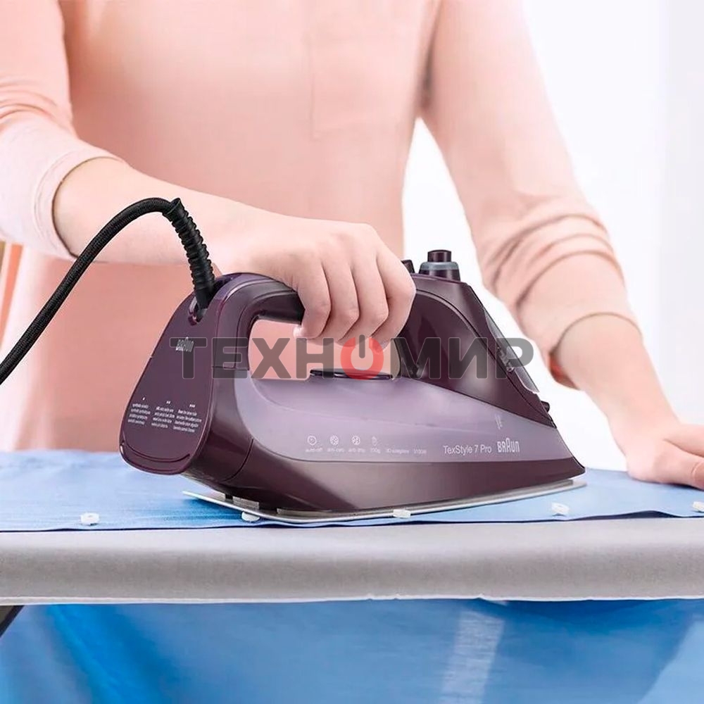 Утюг Braun SI7181VI сиреневый/фиолетовый, 3100 Вт, 50 г/мин, 230 г/мин, 300 мл