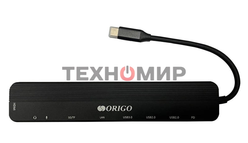 Док-станция USB-C 9-в-1 ORIGO OU3350SNPD/A1A USB 3.0, 2xUSB 2.0, USB-C/PD 3.0, HDMI, Gigabit LAN, SD/TF/microSD, TRRS, Mic