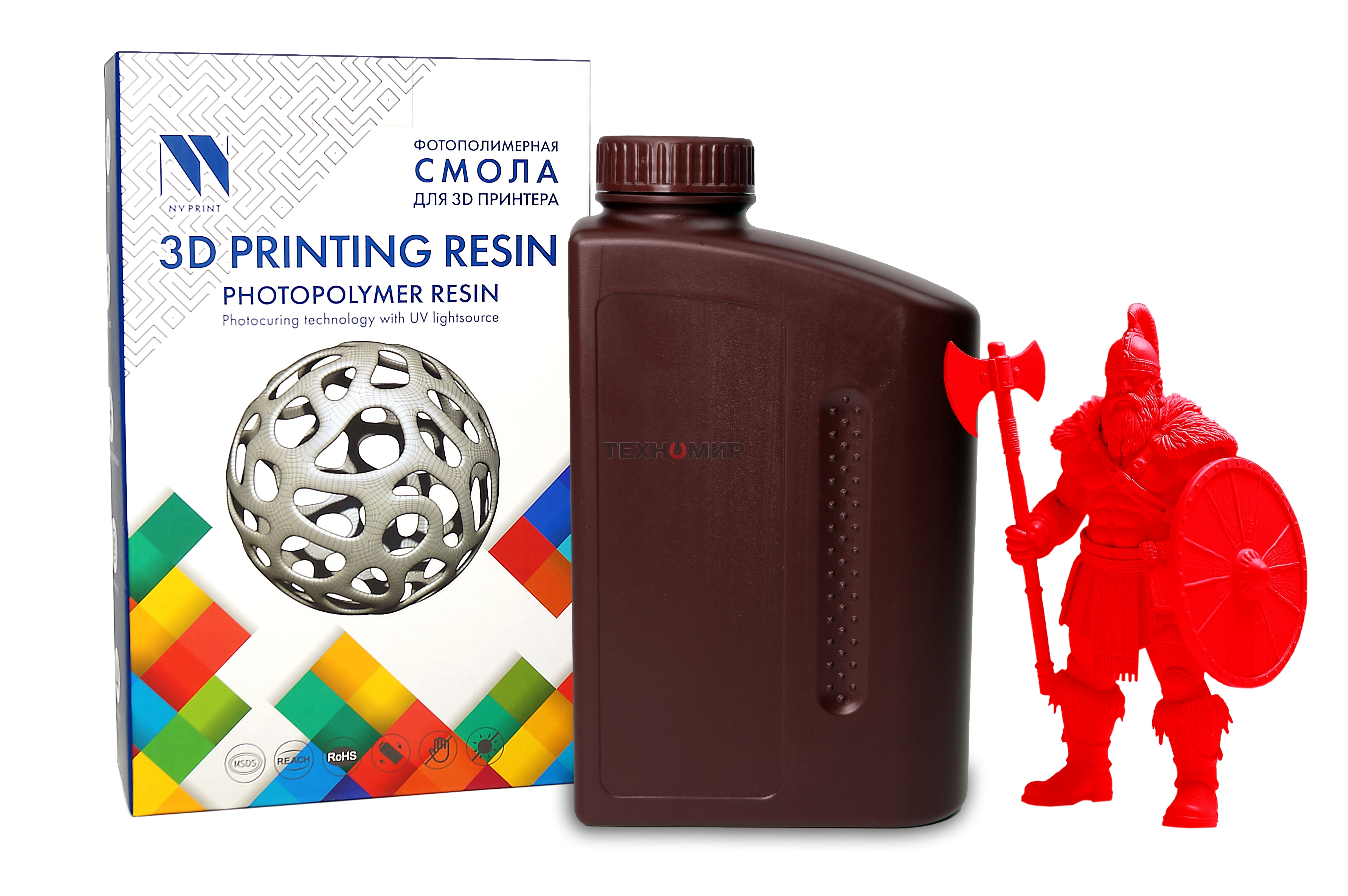 Фотополимерная смола NVPrint Standard Resin Clear Red для 3D печати 1 кг (бут)