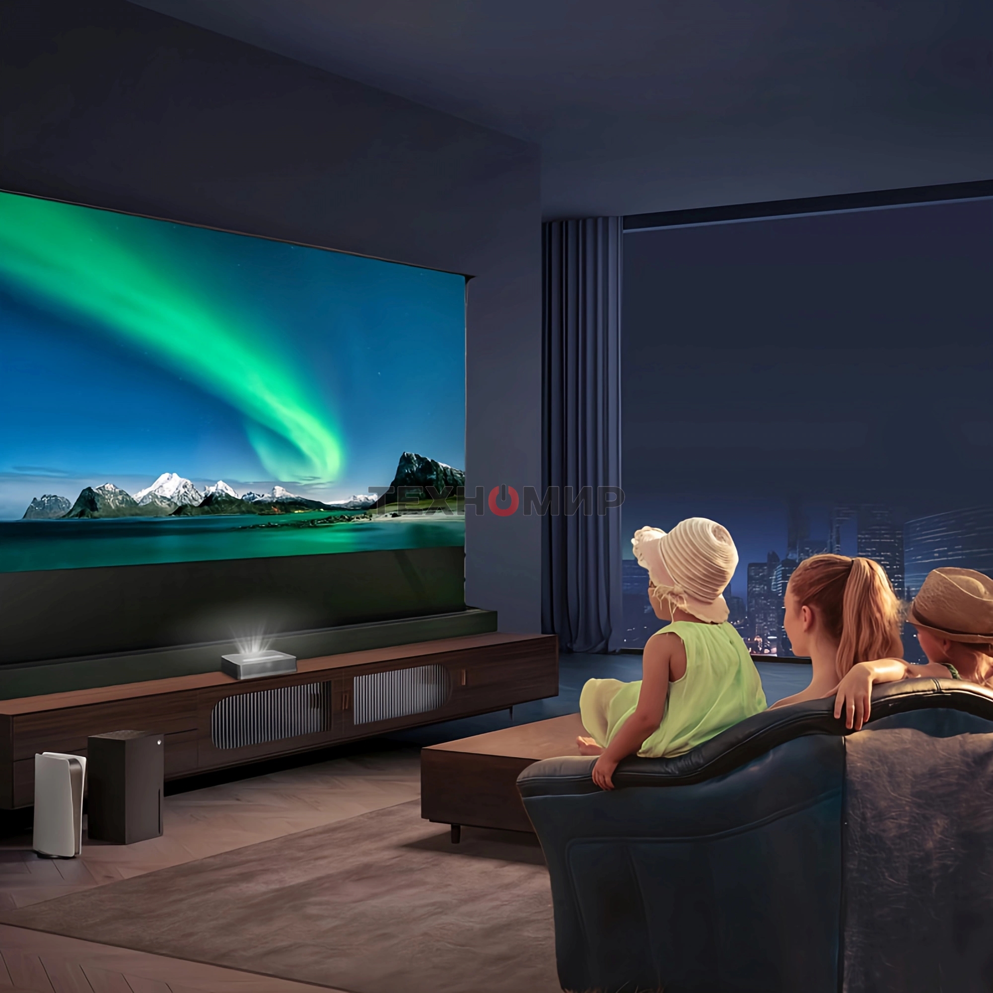 Экран Cactus 125x221 см FloorRising CS-PSFRALR-221X125 16:9 напольный рулонный черный (моторизованный привод)