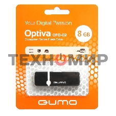 Флешка USB QUMO 8Gb, Optiva 02 Black QM8GUD-OP2 черный