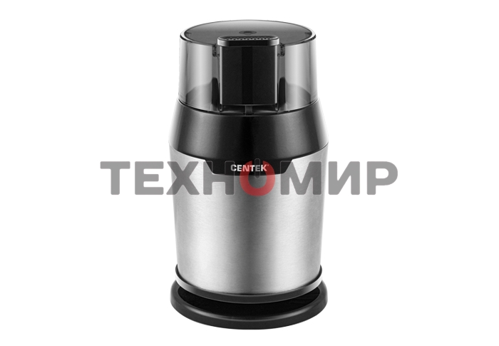 Кофемолка Centek CT-1362 (сталь) 200Вт, 60гр, стальн стакан, стальн чаша, прозрачная крышка