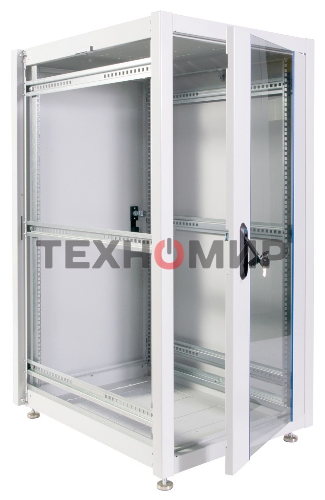 Шкаф телекоммуникационный напольный ЭКОНОМ 24U (600 × 600) дверь стекло, дверь металл