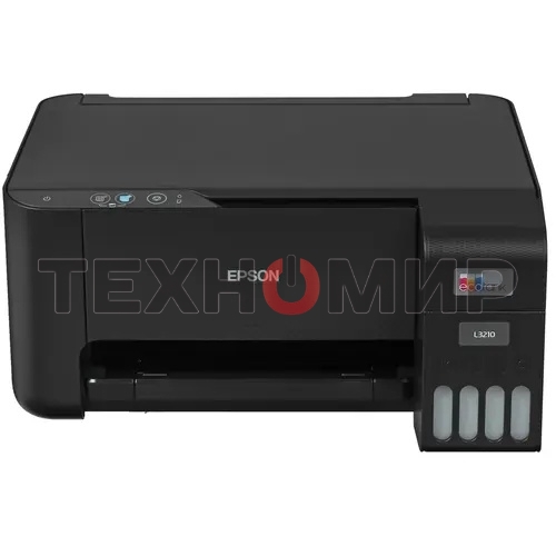 МФУ струйное Epson EcoTank L3210 (C11CJ68506/C11CJ68403/C11CJ68405/C11CJ68501/C11CJ68517), A4, цветной, печ. до 10 стр/мин. (ч/б) до 5 стр/мин. (цвет), 1440 x 5760 dpi (печать) 600x1200dpi (скан.), USB