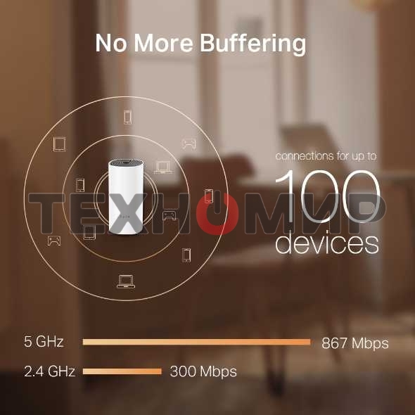 Бесшовный Mesh роутер TP-Link Deco M4 (DECO M4(3-PACK)) AC1200 10/100/1000BASE-TX (упак.:3шт)