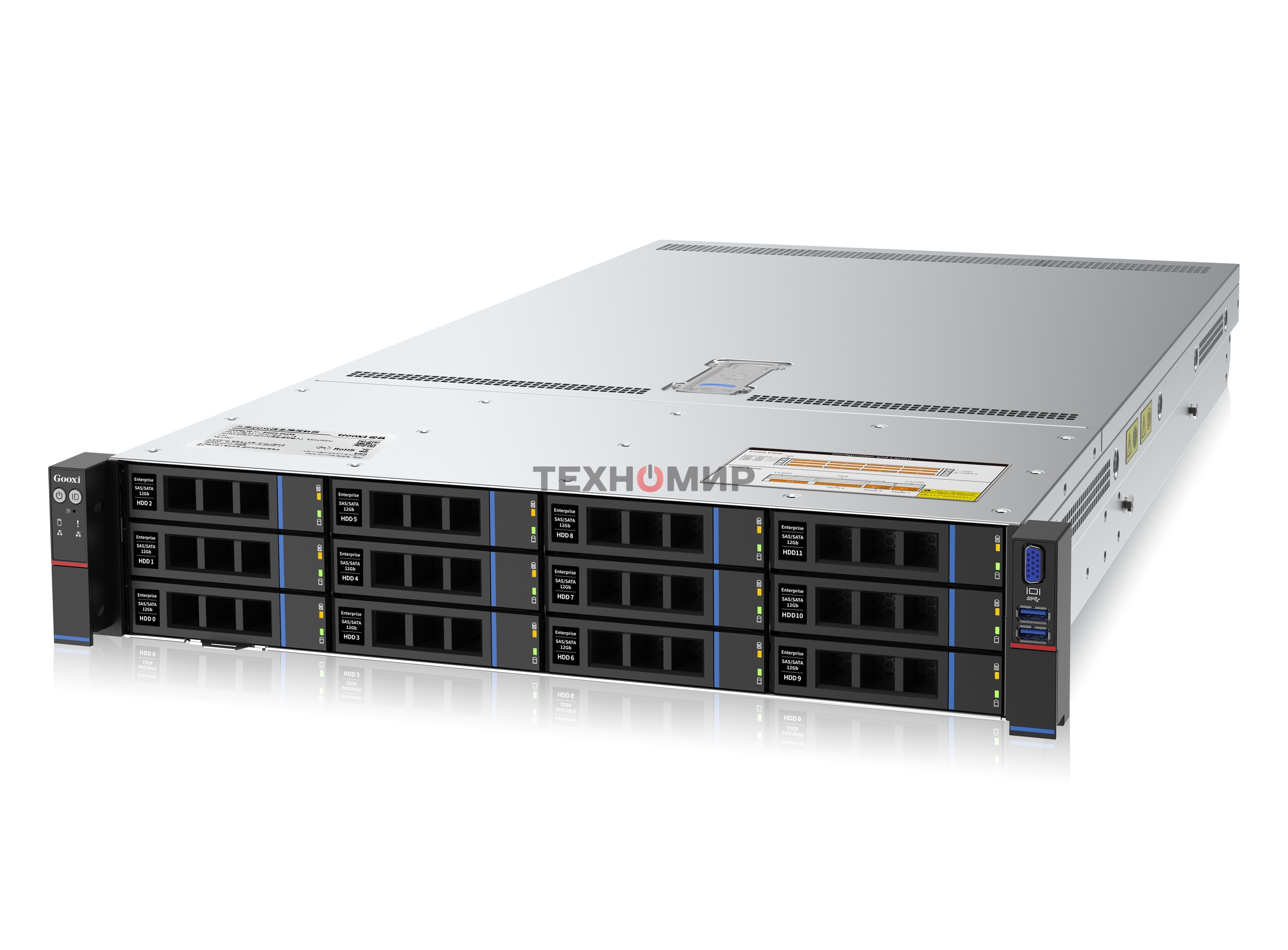 Серверная платформа Gooxi SL201-D12R-NV-G3 2U 12 bay server with NVME bp,based on ice lake 1xPCIe 4.0x16; 2xPCIe 4.0x8 2x 2.5
