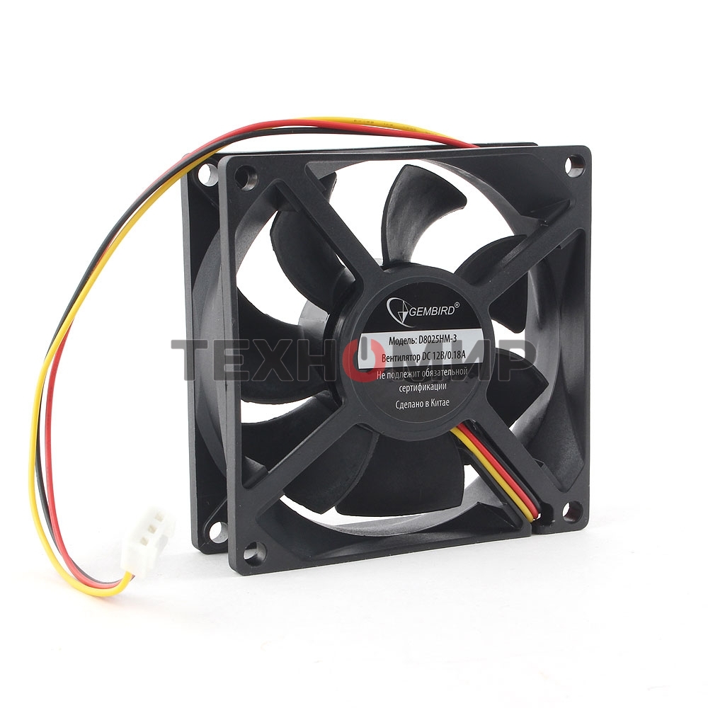 Вентилятор для корпуса Gembird черный, 80 мм, 2000 об/мин, 23 дБ, 3 pin