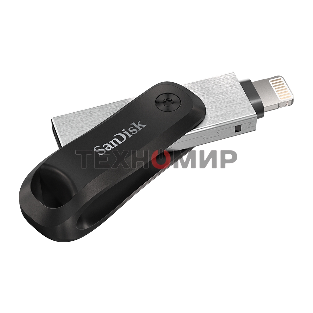 Флешка USB Sandisk IX60N iXpand GO (SDIX60N-128G-GN6NE), 128Gb, USB 3.0/Lightning, R/W 150/70, черный/серебристый