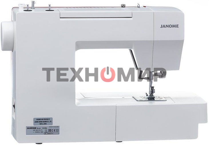 Швейная машина Janome 1522RD 25 операции, петля автомат, верт. челнок, нитевдеватель, мягкий, подарочный набор (шпульки, ножницы, сантиметровая лента, игольница)
