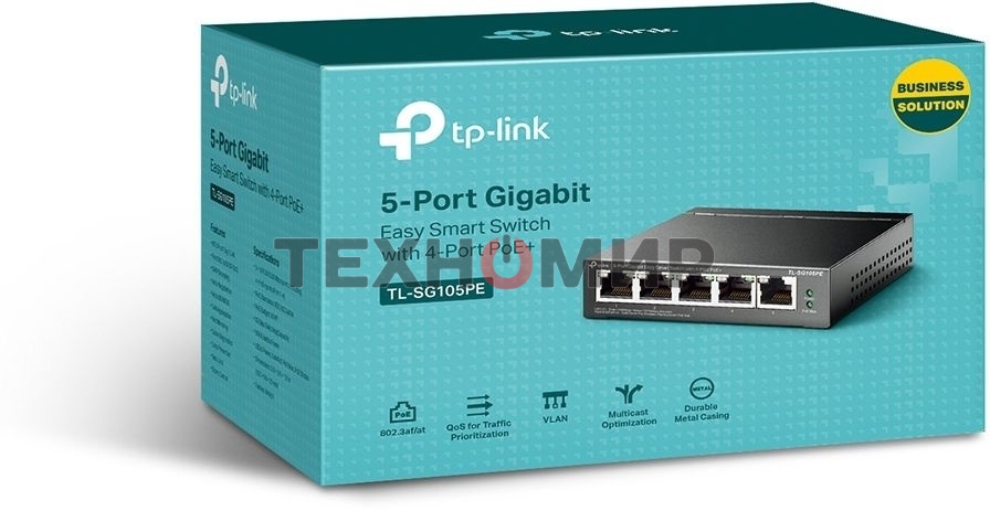 Коммутатор TP-Link 5-Port Gigabit Easy Smart Switch with 4-Port PoE+