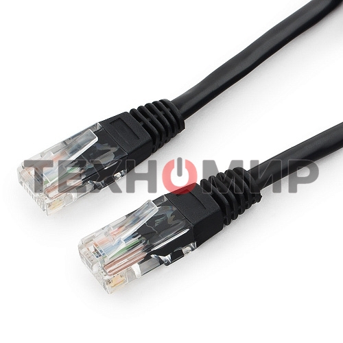 Патч-корд UTP Cablexpert cat.5e, 0.5м, литой, многожильный, черный