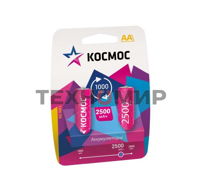 Аккумулятор Космос R6 NI-MN 2500 мАч BP-2 (ЦЕНА за 1 аккум., в блистере - 2 шт.)