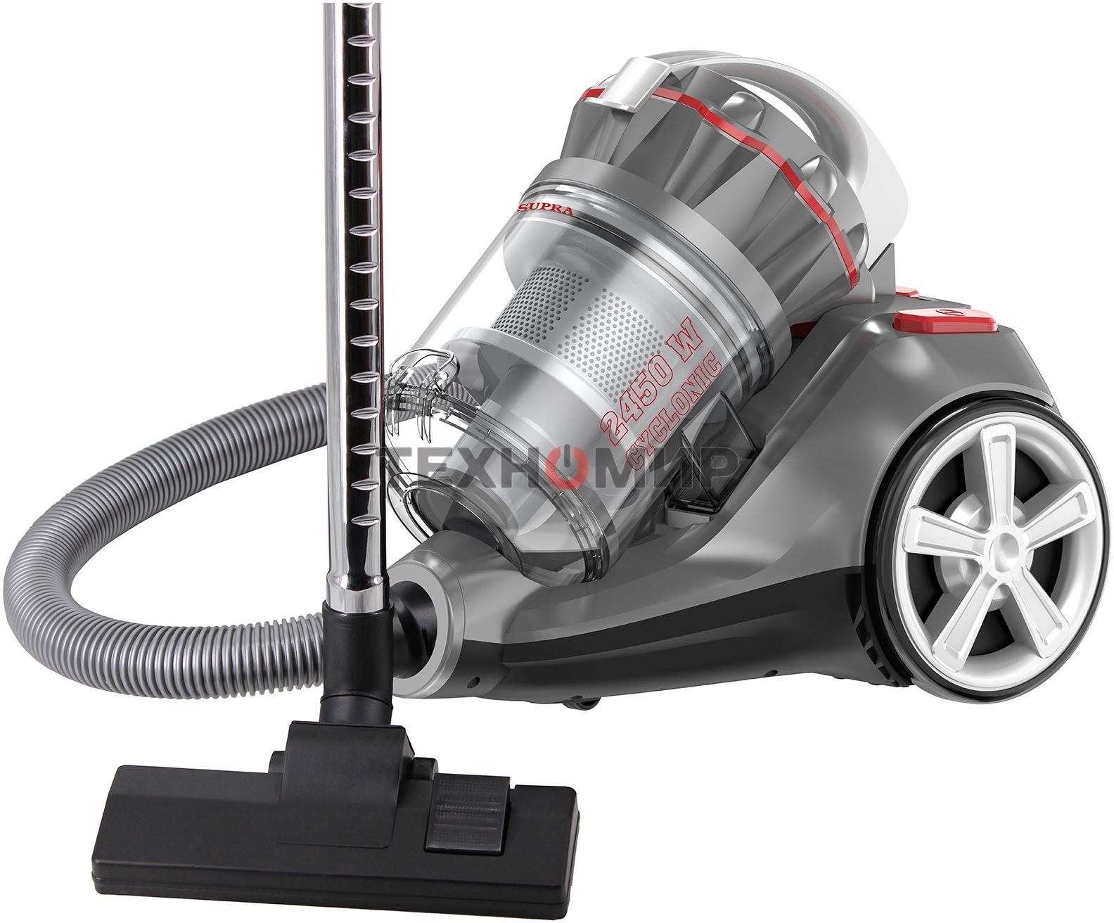 Пылесос SUPRA VCS-2525 серый/черный, 420/2450 Вт, уборка сухая, пылесборник контейнер 3.5 л