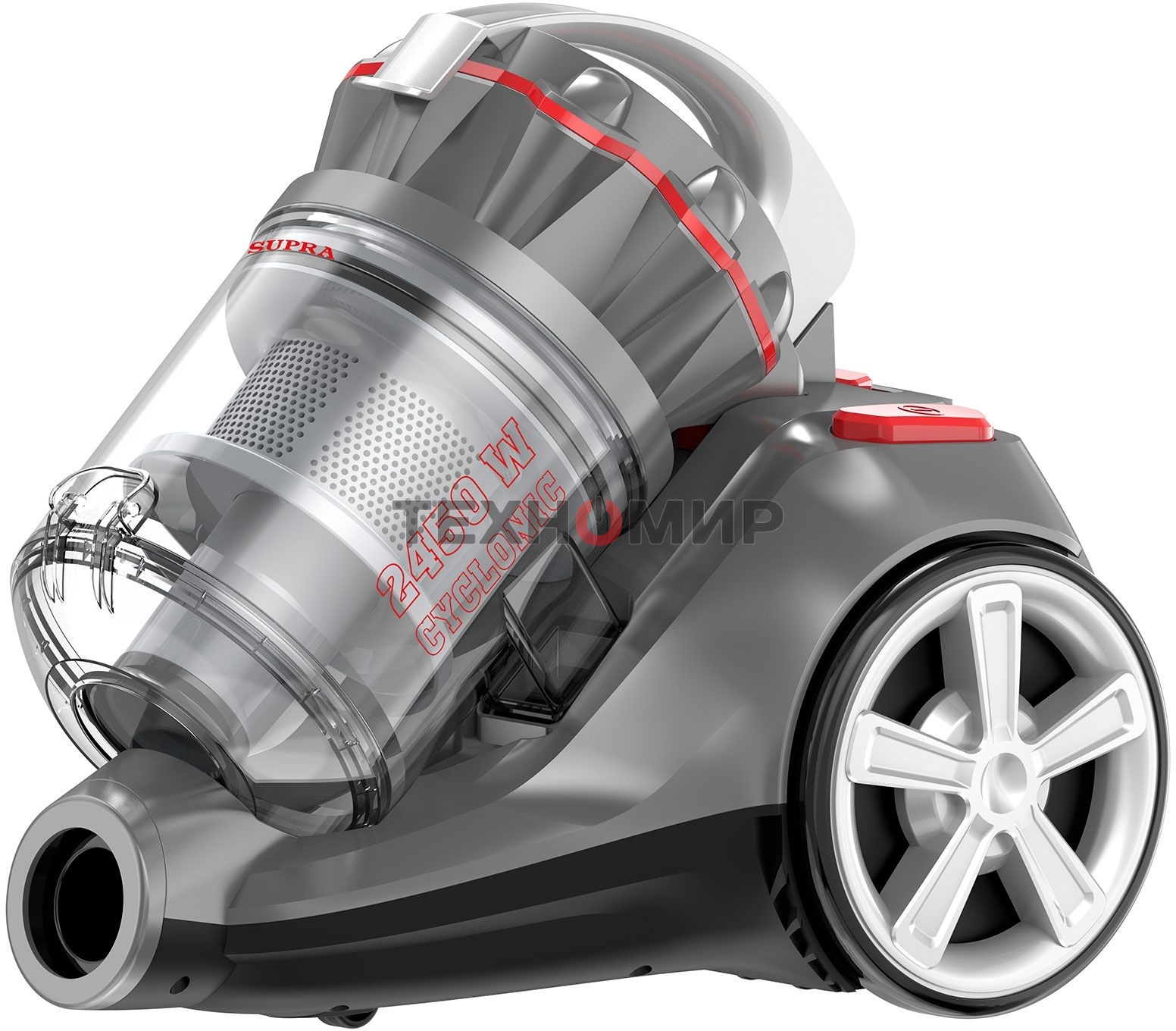 Пылесос SUPRA VCS-2525 серый/черный, 420/2450 Вт, уборка сухая, пылесборник контейнер 3.5 л