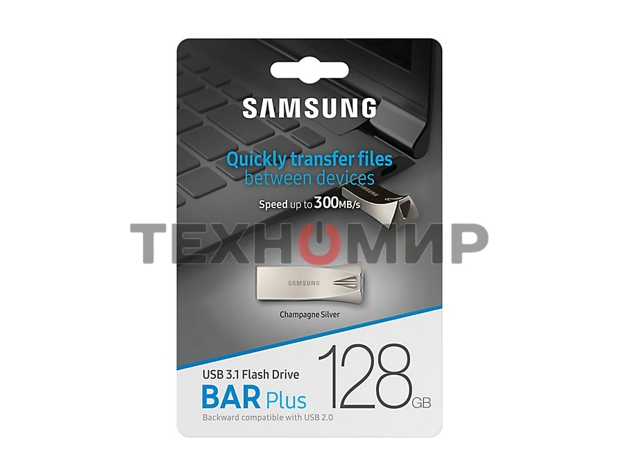 Флешка USB Samsung BAR Plus 128Gb USB Drive USB 3.1 (up to 300Mb/s) (MUF-128BE3)