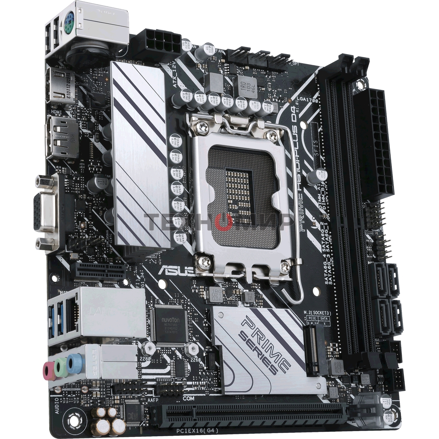 Материнская плата ASUS PRIME H610I-PLUS D4-CSM, LGA 1700, Intel H610, 2xDDR4, 4xSATA, 1xM.2 PCIe 3.0 x4, 1xPCIe 4.0 x16, 1xHDMI, 1xDP, 1xVGA, 2xUSB-A 3.2 Gen 1, 2xUSB-A 2.0, 1x 1Gb LAN, 3x3.5 мм, 7.1, Mini-ITX