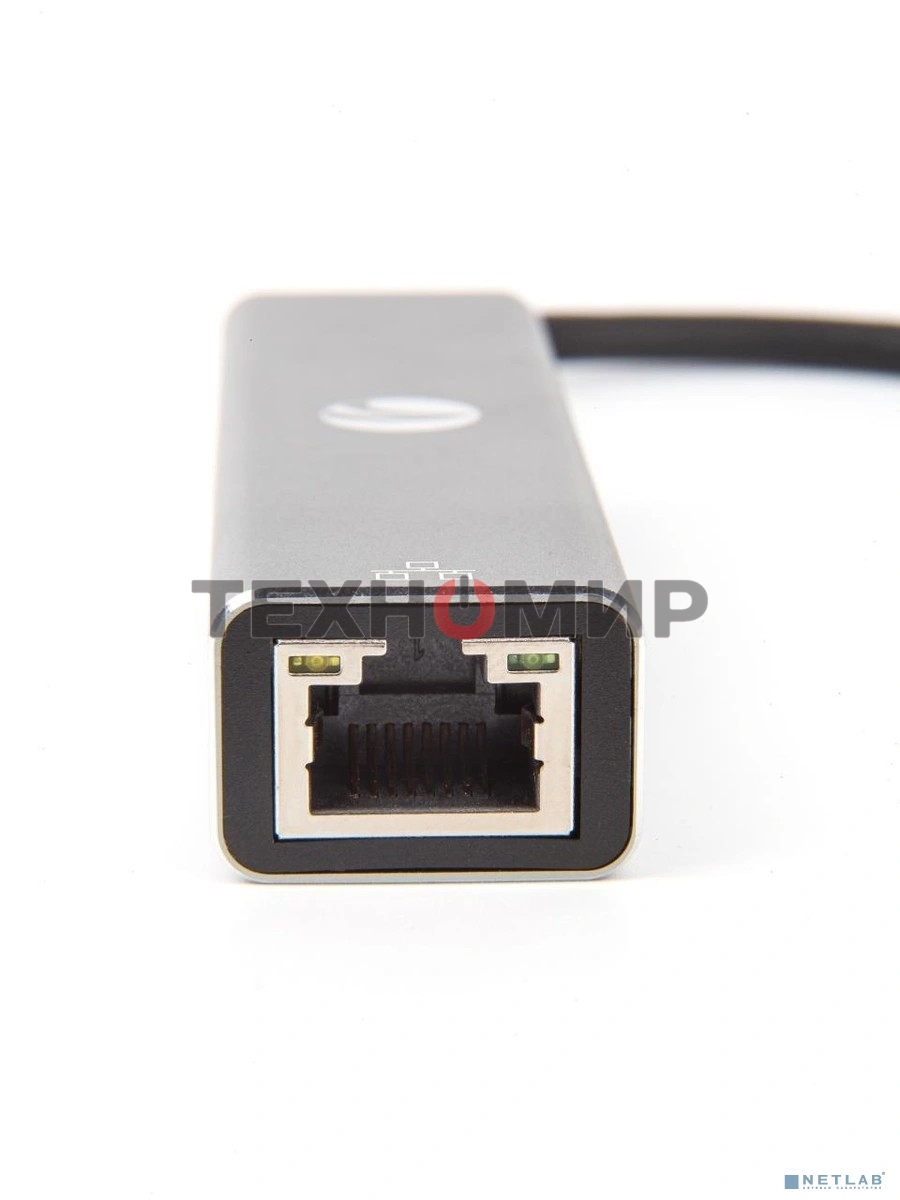 USB-концентратор USB 3.1 Type-Cm --> RJ-45+3port USB3.0(f) Aluminum Shell VCOM DH311A