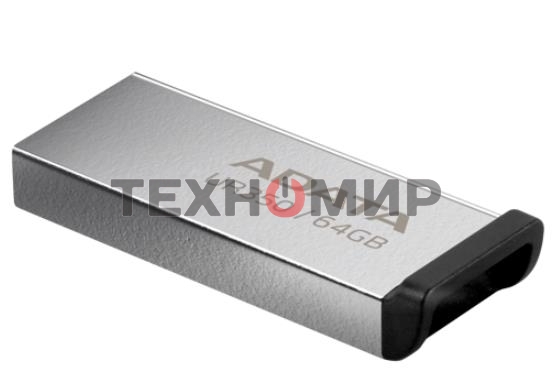 Флешка USB ADATA UR350 (UR350-64G-RSR/BK), 64Gb, USB 3.2, R/W 100/15, серебристый/черный