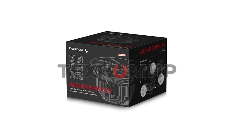 Кулер для процессора DEEPCOOL ARCHER BIGPRO V2 черный/синий, 120 мм, алюминий/медь, 2000 об/мин, 29.7 дБ, 4 pin, 125 Вт, 70 мм