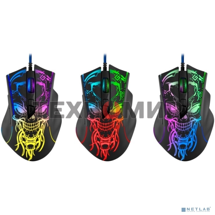 Мышь проводная Defender Bulletstorm GM-928 черный, 7200 dpi, USB, кнопки - 7