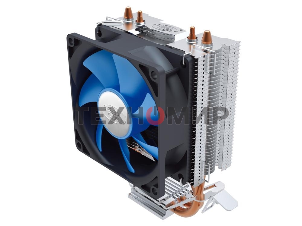 Кулер для процессора DEEPCOOL ICE EDGE MINI FS V2.0 синий, 80 мм, алюминий/медь, 2200 об/мин, 24.7 дБ, 3 pin, 100 Вт, 112 мм