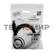 Кабель Gembird USB 2.0 PRO для соед. 1.8м AM/BM позол. контакты, пакет