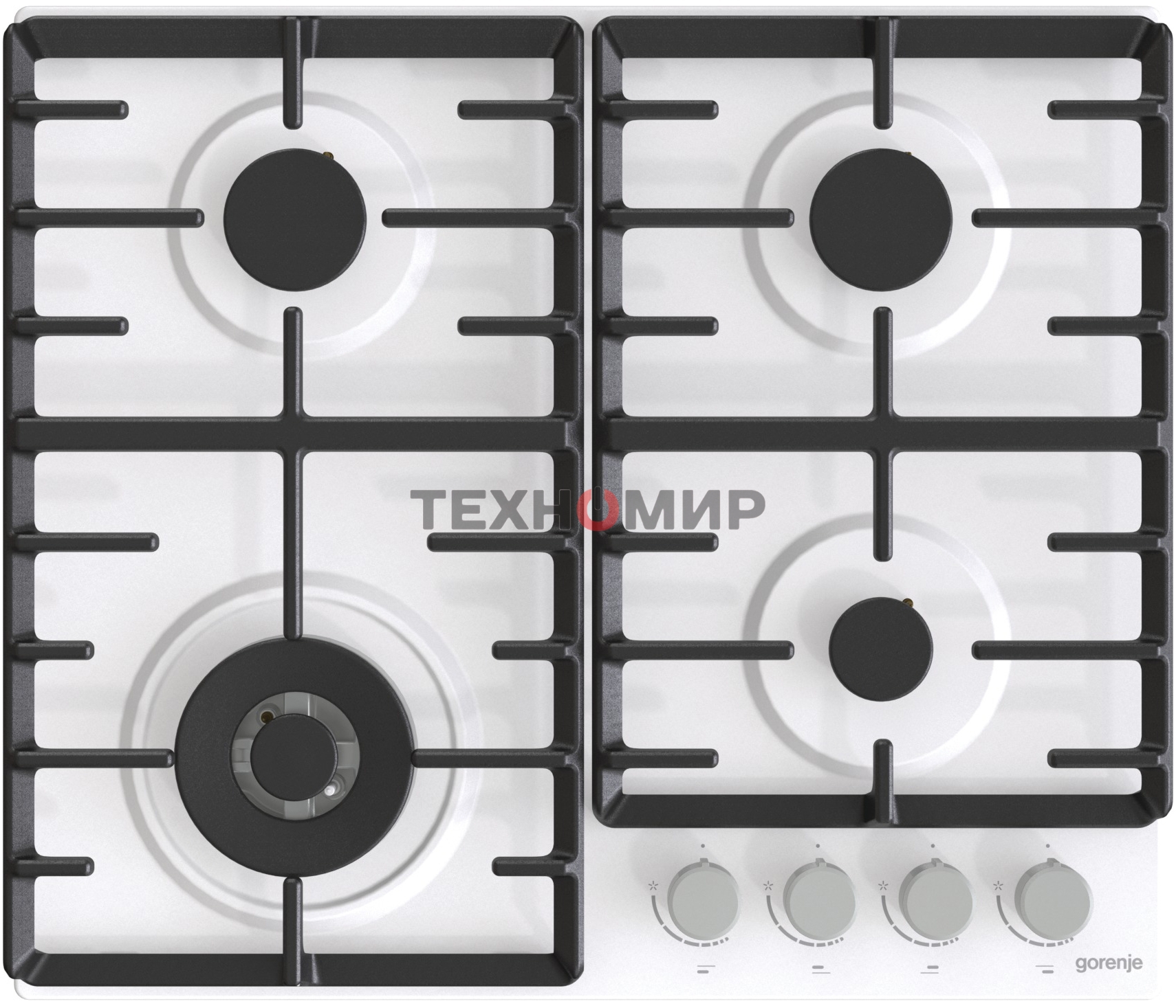 Газовая варочная панель Gorenje GT642AXW, 4 конфорки, закаленное стекло, белый