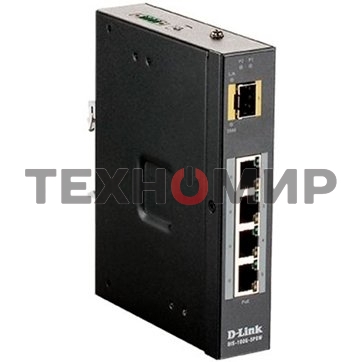 Коммутатор D-Link DIS-100G-5PSW/A1A Промышленный неуправляемый коммутатор с 4 портами 10/100/1000Base-T, 1 портом 1000Base-X SFP, функцией энергосбере