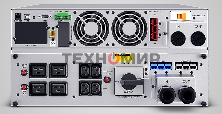 Источник бесперебойного питания CyberPower OLS10KERT5U Online 10000VA/10000W USB/RS-232/Dry/EPO/SNMP/CloudCard/(4 IEC С13, 4 IEC C19, terminal block)/bat.detect./МВ NEW