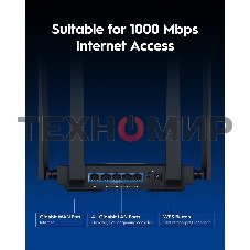 Маршрутизатор Cudy BE3600 Gigabit Dual Band Wi-Fi 7 Mesh Router, Chipset Broadcom, 802.11be/ax/ac/a/b/g/n, 2882Mbps at 5GHz + 688Mbps at 2.4GHz, 5 x 10/100/1000Mbps Ports, 4 x 5dBi fixed antennas, WiFi router/AP/Repeater/WISP Mode, PPTP/L2TP/OpenVPN/WireG