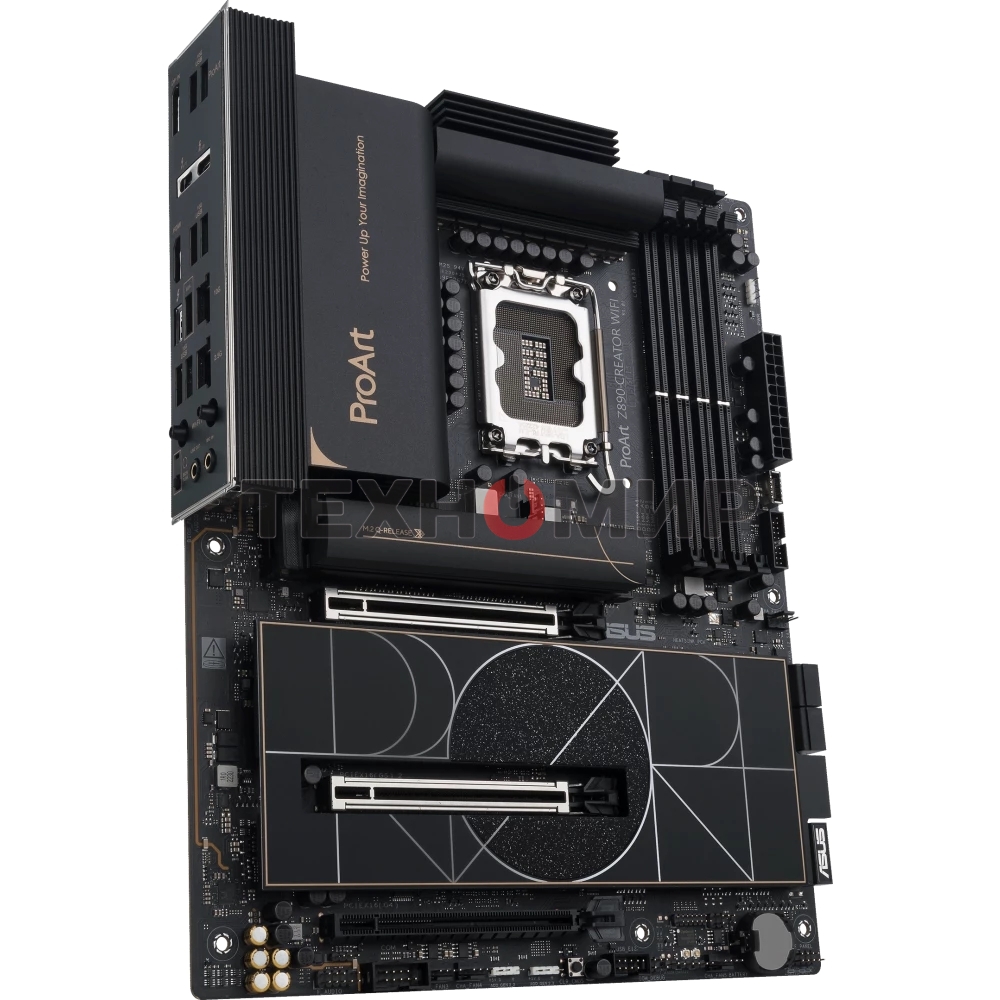 Материнская плата ASUS ProArt Z890-CREATOR WIFI, LGA 1851, Intel Z890, 4xDDR5, 4xSATA, 5xM.2, 2xPCIe 5.0 x16, 1xPCIe 4.0 x16, 1xHDMI, 1xDP, 1x 10Gb LAN, 1x 2.5Gb LAN, 2xUSB-C 10Gbps, 6xUSB-A 10Gbps, 1xUSB-A 2.0, 7.1, ATX