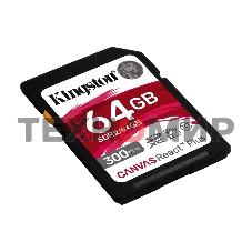 Флеш карта SDHC 64Gb Kingston SDHC, UHS-I Class U3 V90, чтение: 300Мб/с, запись: 260Мб/с SDR2/64Gb