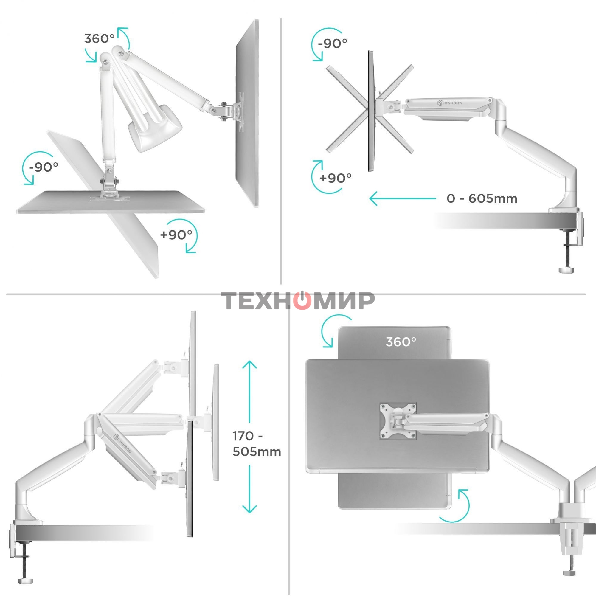 Кронштейн ONKRON кронштейн для монитора 13