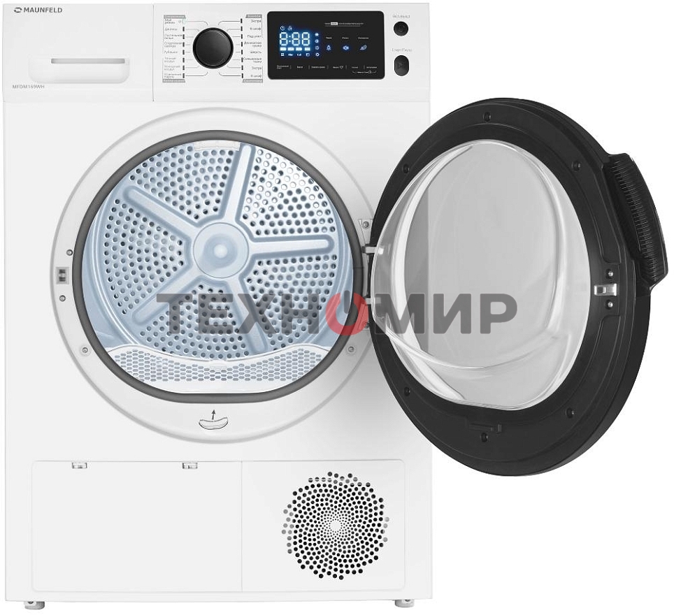 Сушильная машина MAUNFELD MFDM169WH белый, 9 кг, сушка - конденсационная, программ - 16, 59.5 x 84.5 x 64 см