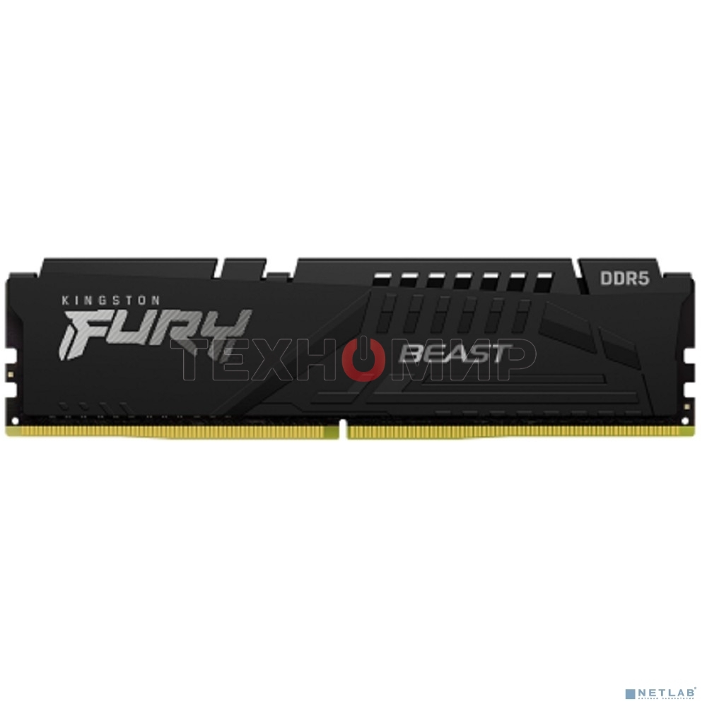 Оперативная память Kingston Fury Beast, DDR5, 64Gb (2x32 GB), 5600 MHz, CL36, радиатор, черный