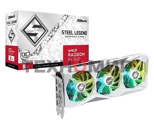 Видеокарта AsRock Radeon RX 7600 Steel Legend 8G OC