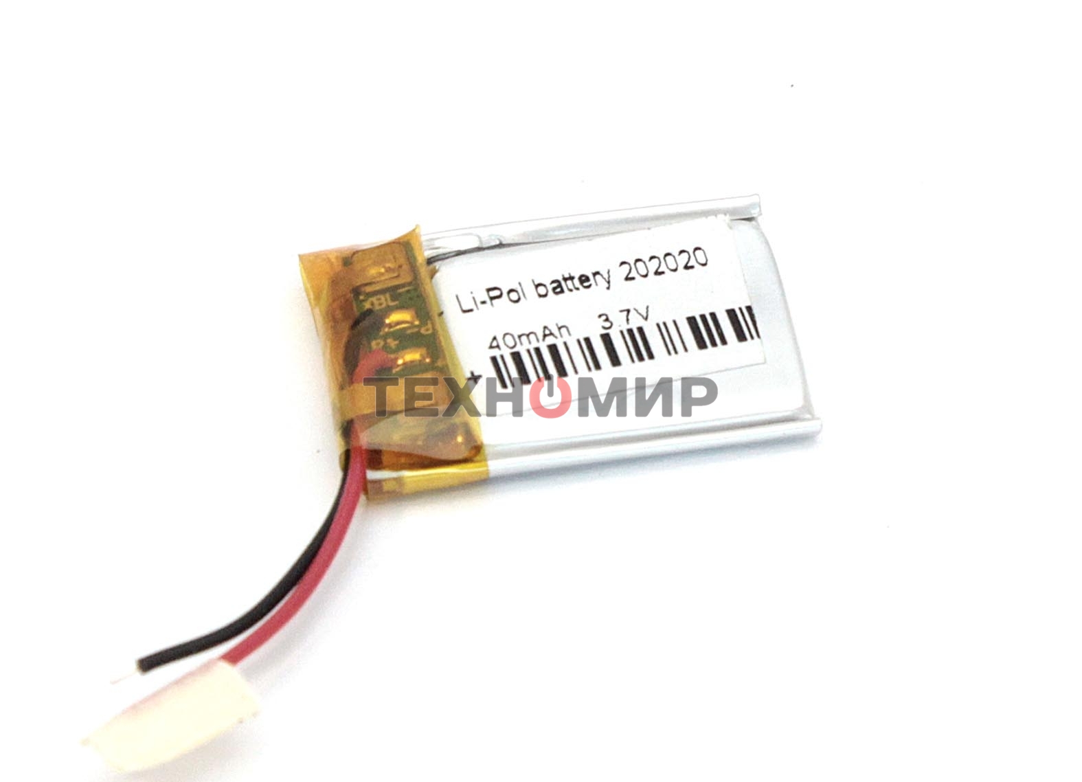 Аккумулятор Li-Pol (батарея) 2x20x20 мм 2pin 3.7V/40mAh