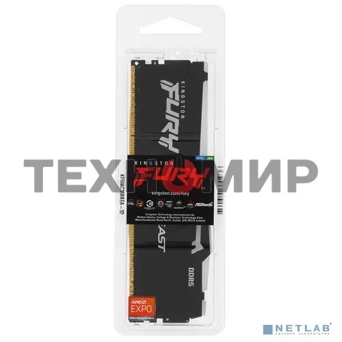 Оперативная память Kingston Fury Beast, DDR5, 32Gb (1x32GB), 5600MHz, CL36, DIMM, радиатор, RGB, черный