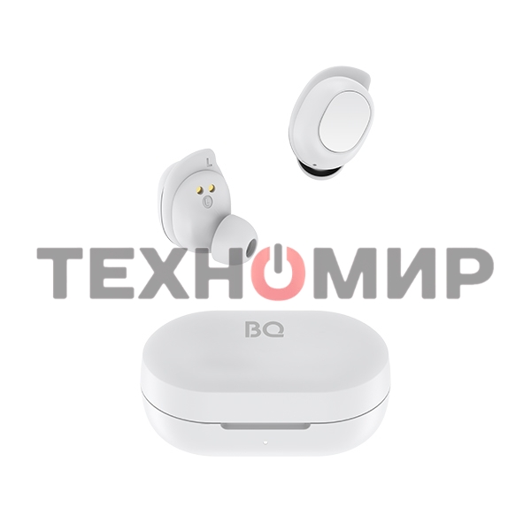 Наушники TWS BQ BHS-05 белый, вкладыши, Bluetooth