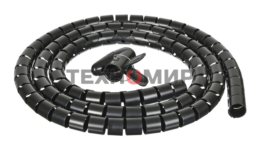Кабельный органайзер Buro Spiral Hose 25x2000мм черный