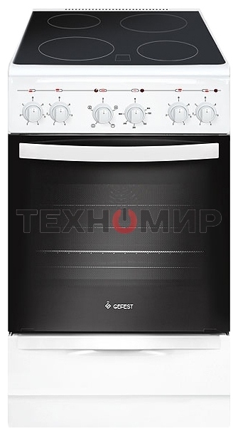Плита электрическая Gefest 5160-02 0095 белый, конфорок 4 электрических, духовка 55 л, 50 см x 85 см x 58.5 см