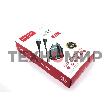 Блок питания (сетевой адаптер) HOCO С12Q Smart QC3.0, кабель Type-C-USB, 5V, 3.0A, черный