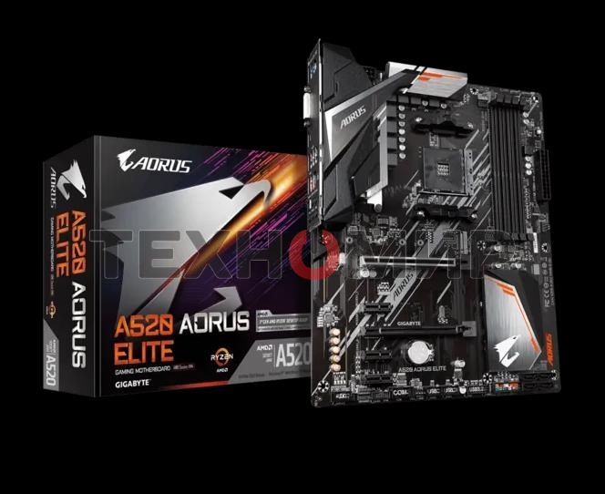 Материнская плата Gigabyte A520 AORUS ELITE, AM4, AMD A520, 4xDDR4, 4xSATA, 1xM.2, 1xPCI-E 3.0 x16, 1xHDMI, 1xDVI-D, 1x 1Gb LAN, 2xUSB 2.0, 4xUSB 3.2 Gen 1, 3x3.5 мм, 7.1, Micro-ATX