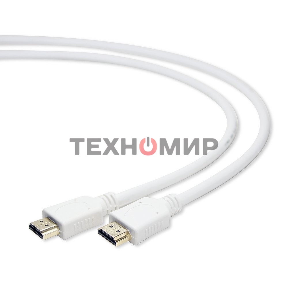 Кабель Cablexpert HDMI CC-HDMI4-W-6, 19M/19M, v2.0, медь, позол.разъемы, экран, 1.8м, белый, пакет