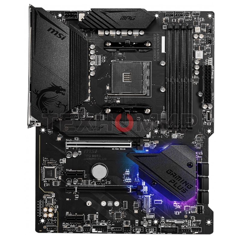 Материнская плата MSI MPG B550 GAMING PLUS, AM4, AMD B550, 4xDDR4, 6xSATA, 2xM.2, 1xPCI-E 4.0 x16, 1xPCI-E 3.0 x4, 2xPCI-E x1, 1xHDMI, 1xDP, 1x 1Gb LAN, 4xUSB-A 2.0, 2xUSB-A 3.2 Gen 1, 1xUSB-A 3.2 Gen 2, 1xUSB-C 3.2 Gen 2, 5x3.5 мм, 7.1, ATX