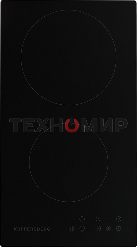Электрическая варочная панель Kuppersberg ECO 301/ширина 30 см, 2 зоны ускоренного нагрева HI-Light, сенсорное управление, 3 цифровых дисплея, 9 уровней мощности, таймер, автоматика закипания, автоотключение, защита от детей, индикаторы остаточного тепла,