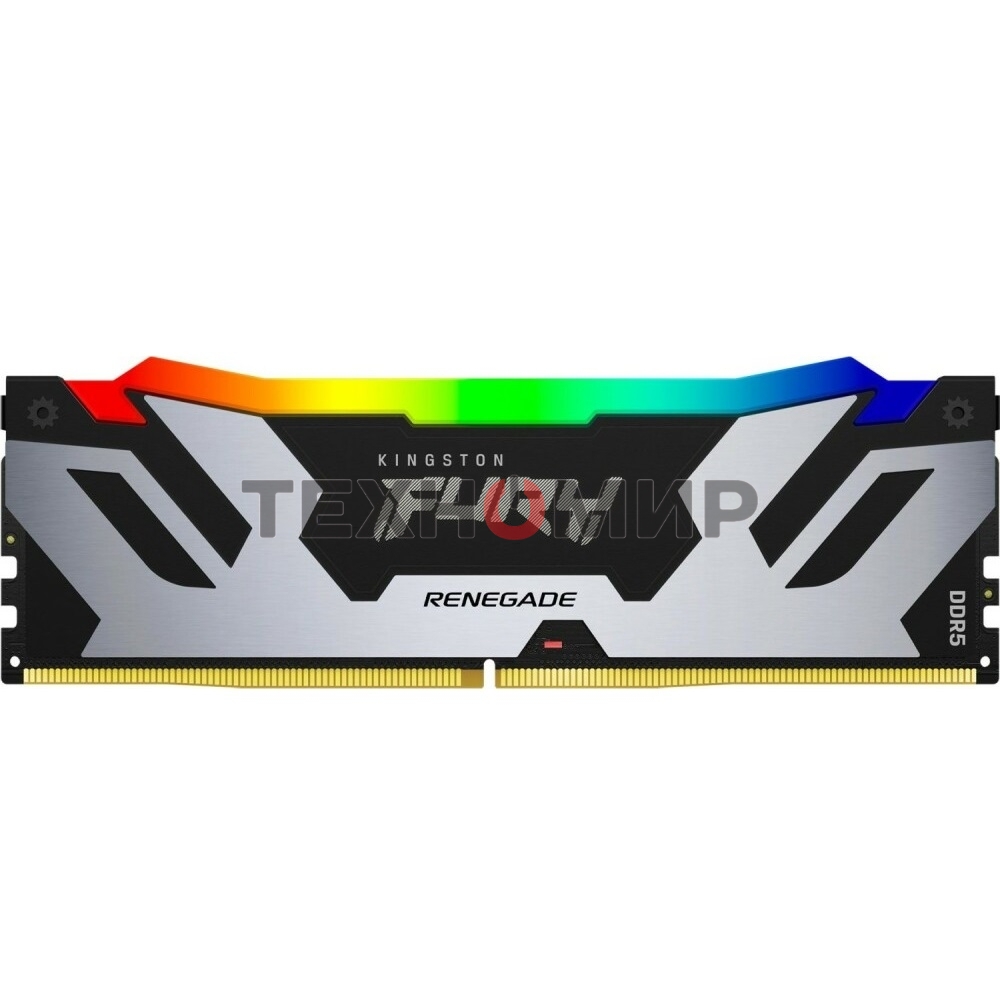 Оперативная память Kingston Fury Renegade, DDR5, 48Gb (1x48GB), 6400MHz, CL32, DIMM, с радиатором, RGB, серебристый/черный