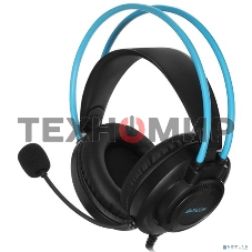 Гарнитура проводная с микрофоном A4Tech Fstyler FH200U серый/синий 2м накладные USB оголовье (FH200U BLUE)