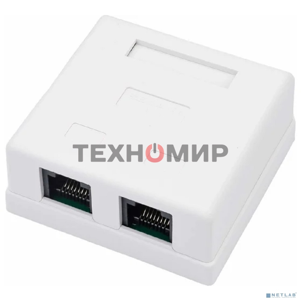 Розетка компьютерная Rexant 2-м ОП RJ45 CAT.5E бел.